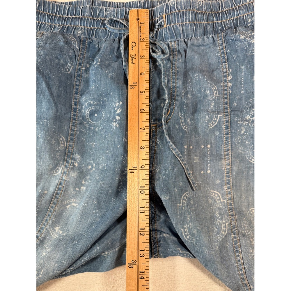 Knox Rose Blue Paisley Chambray Joggers Elastic Waist Boho Pants Large NEW - Picture 14 of 15